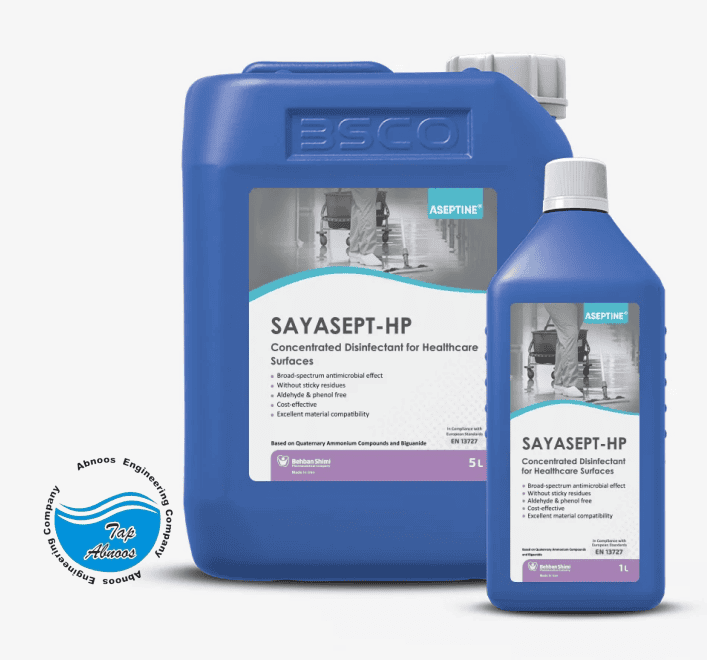 *سایاسپت HP (Sayasept HP)** ## **کنسانتره ضدعفونی‌کننده سطوح بزرگ – دارای قدرت پاک‌کنندگی و ضدعفونی‌کنندگی همزمان